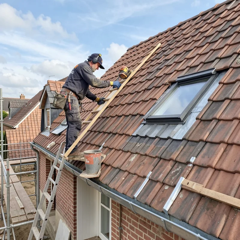 Gouttières neuves et toiture rénovée sur une maison d’Annœullin